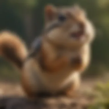 Artistic depiction of a successful chipmunk capture in progress