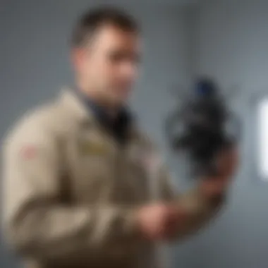 Cutting-Edge Pest Detection Professional exterminator using advanced technology to detect pests