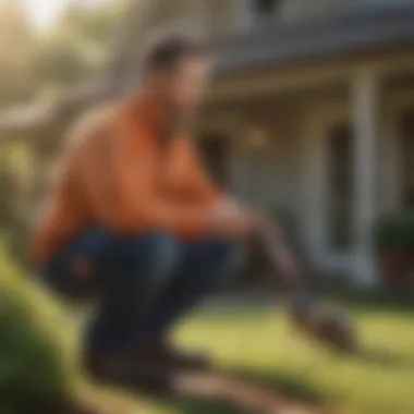 Homeowner Implementing Preventive Pest Control Measures