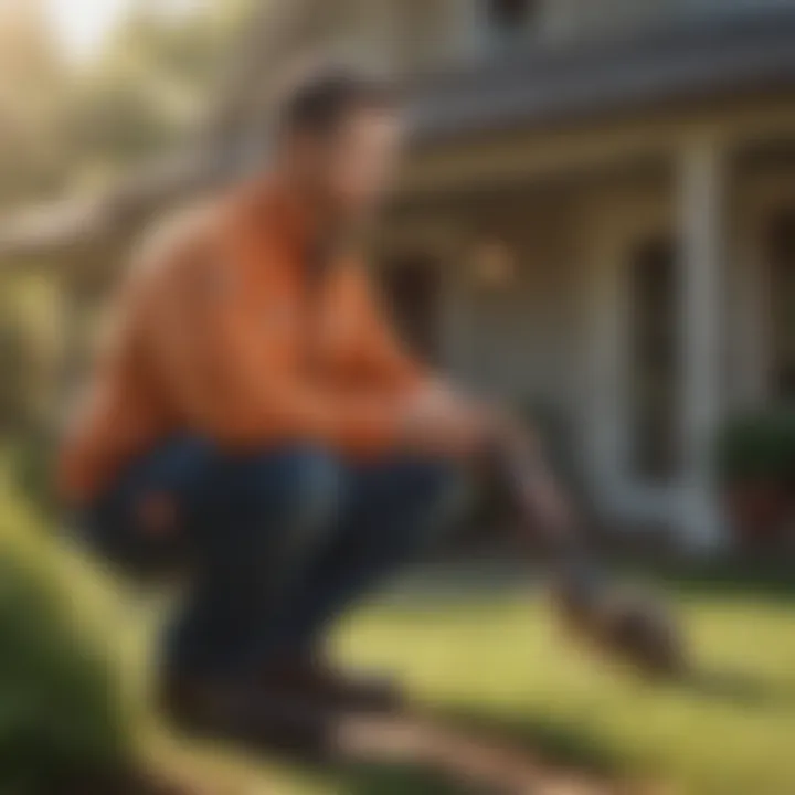 Homeowner Implementing Preventive Pest Control Measures