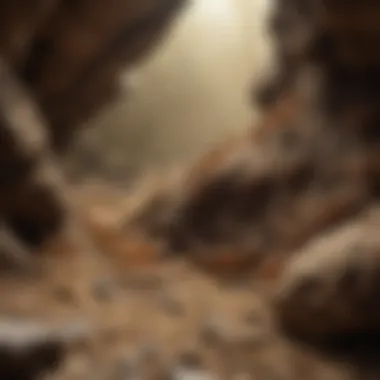 Close-up of swarming subterranean termites in their underground habitat