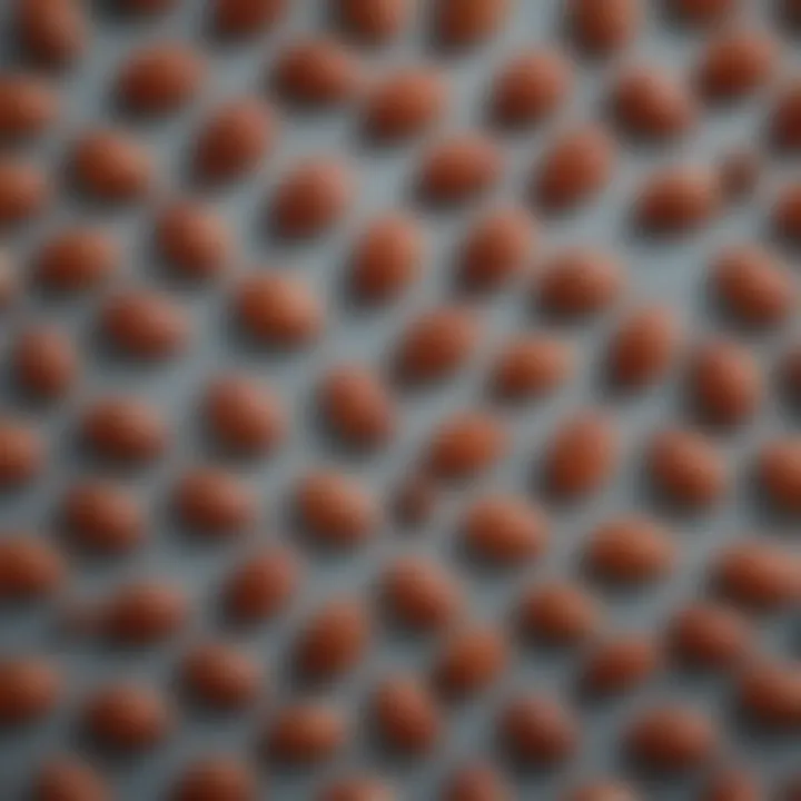 Illustration showing close-up of bed bug bites in a linear pattern on skin