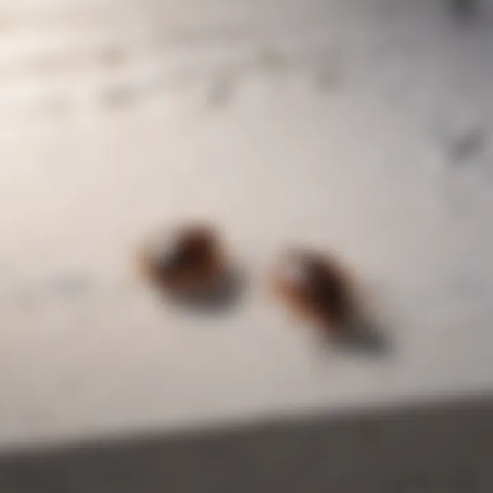 Illustration depicting bed bugs crawling on a mattress near a sleeping person