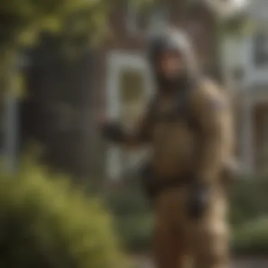 Arrow Exterminators technician inspecting a property in Dublin, GA