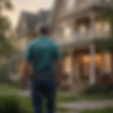 Thorough Property Inspection by Terminix Expert Artistic depiction of Terminix professional inspecting a residential property