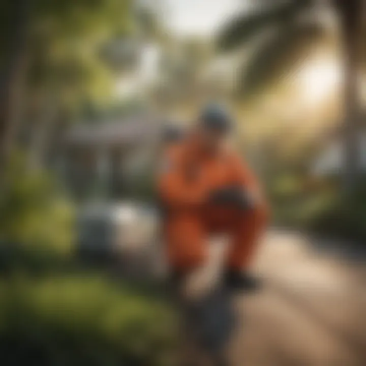 Technician applying eco-friendly pest control solution in Florida