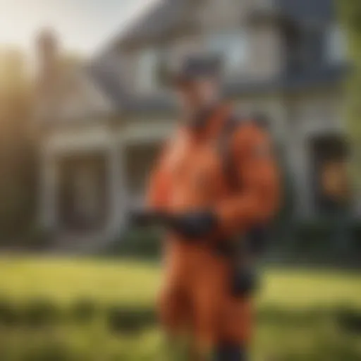 Terminix pest control technician surveying a property