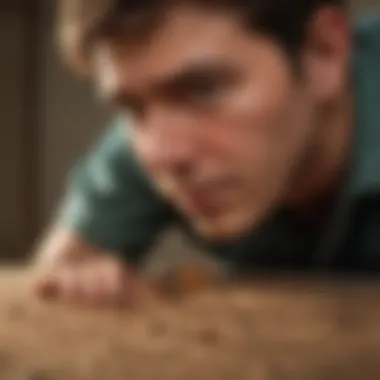 Terminix Technician Inspecting for Spiders Terminix pest control technician inspecting for brown recluse spiders