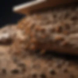 Termites feeding on wooden structure