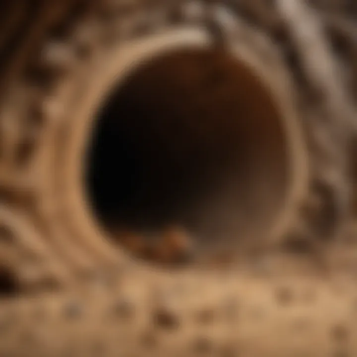 Erosive Nature of Termites A termite tunneling through wood