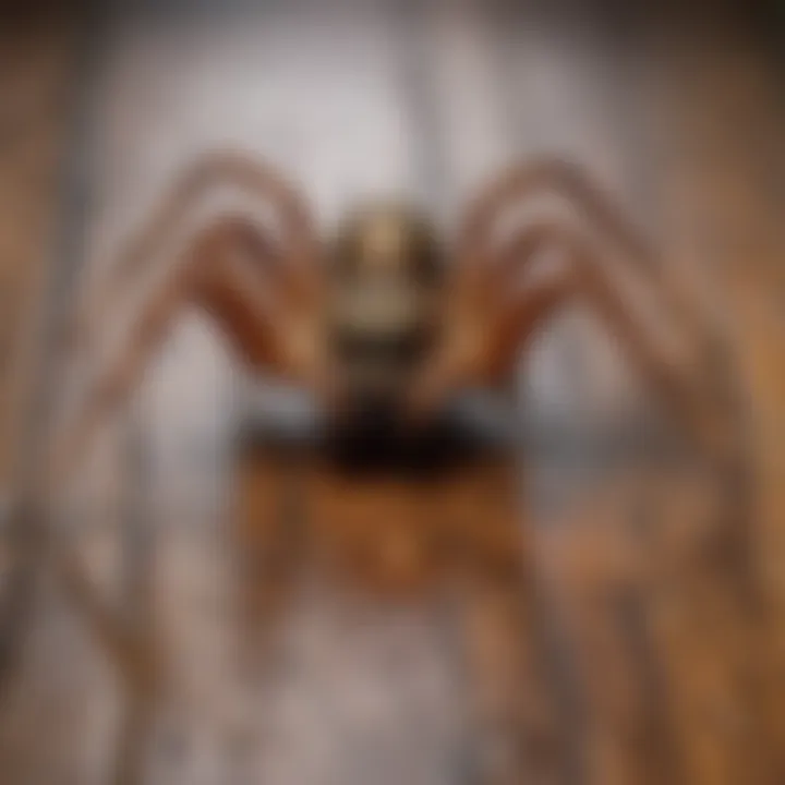 Detailed image of a spider on a wooden surface