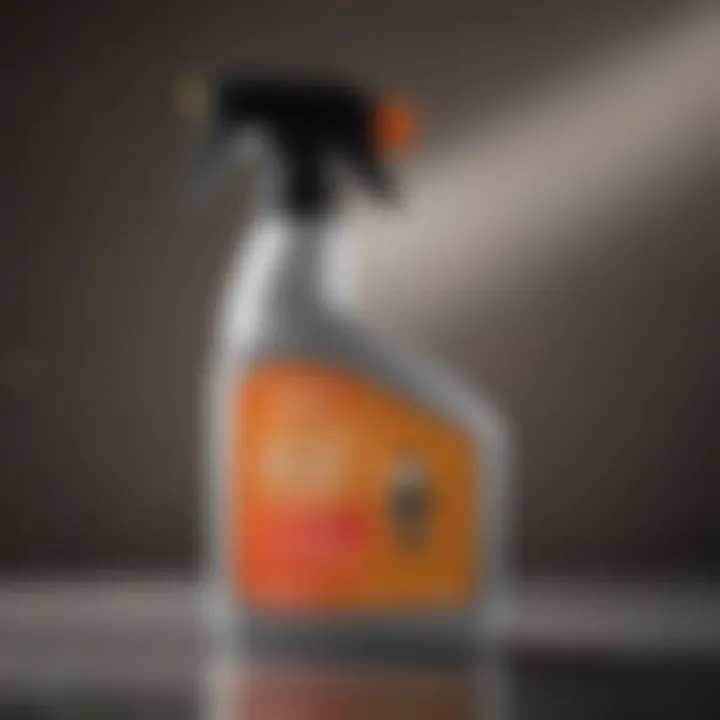 Close-up of a spray bottle designed for pest control