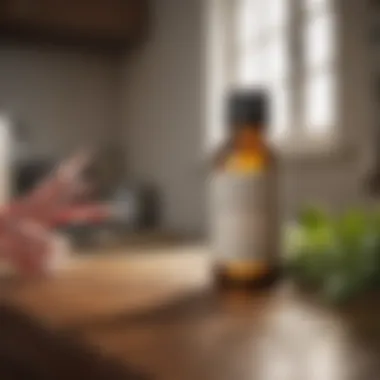 Peppermint Oil in Action at Home A serene household environment where peppermint oil is being used as a natural rodent repellent.