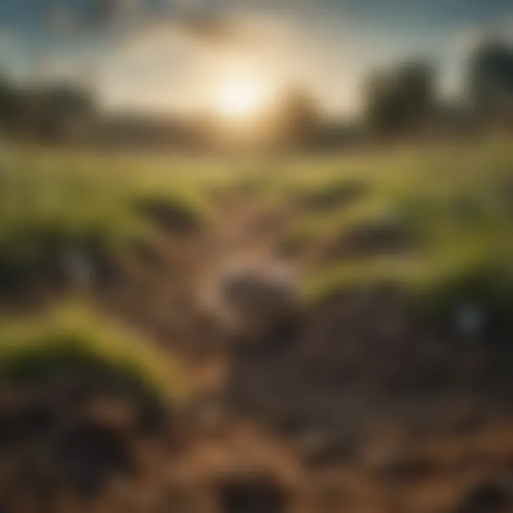 Agricultural Effects of Vole Infestations Contrasting agricultural fields demonstrating the effects of vole infestations