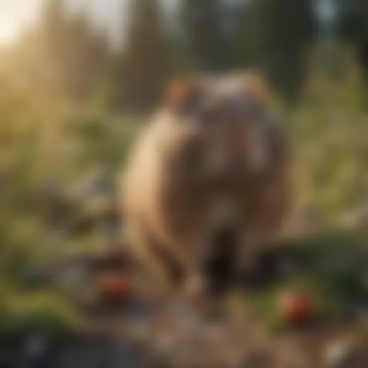 The Ecological Impact of Vole Pesticides A vivid ecosystem showcasing diverse flora and fauna affected by pesticide use