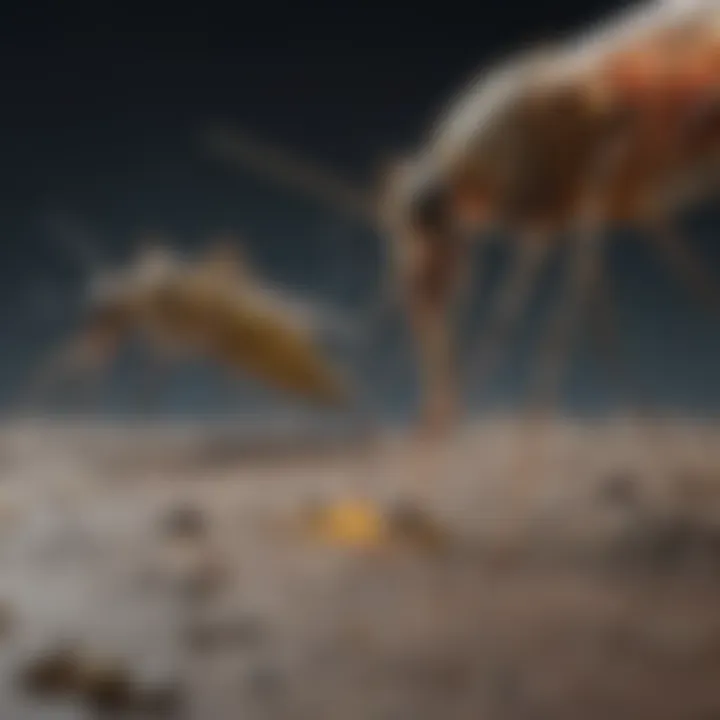 Life Cycle Stages An artistic representation of a mosquito's life cycle, illustrating different stages.