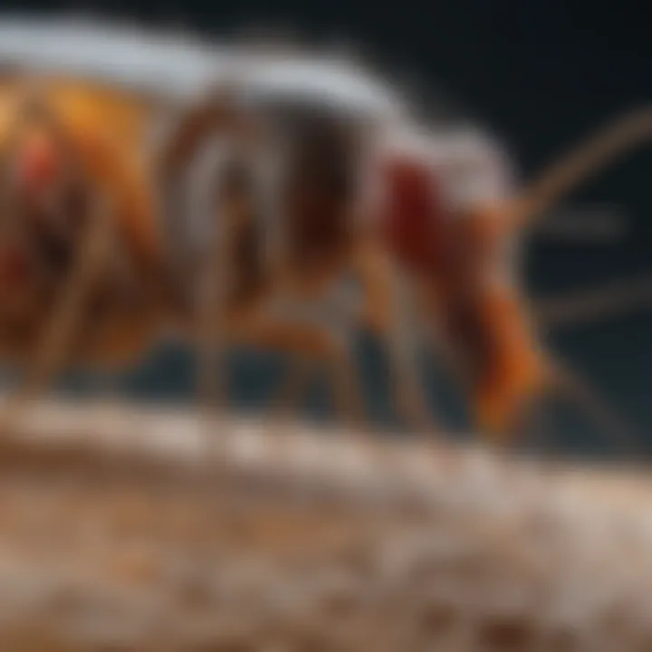 Mosquito Life Cycle: Larva Stage A close-up of a mosquito larva in its natural habitat, highlighting its life cycle.