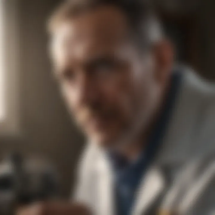 Pest control technician analyzing a property for pest issues