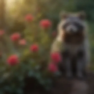 Thorny Rose Bushes as a Barrier Against Raccoons Barrier of Thorny Rose Bushes as Raccoon Deterrent