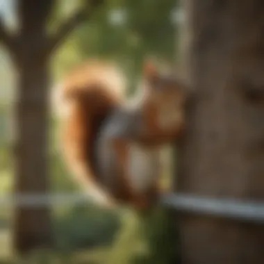 Illustration of installing a squirrel barrier around a tree