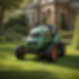 Green lawn with meticulous maintenance