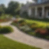 Green lawn with immaculate landscaping design