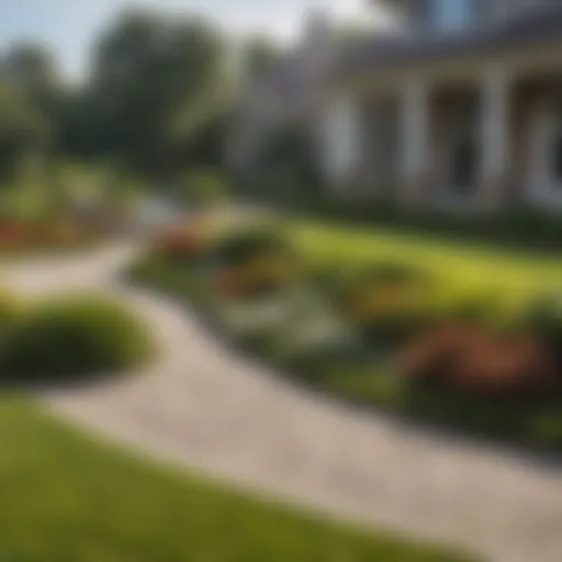 Green lawn with immaculate landscaping design