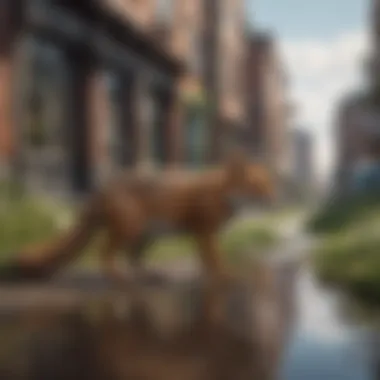 Common Wildlife Species in Urban Areas Illustration of various wildlife species commonly encountered in urban settings.