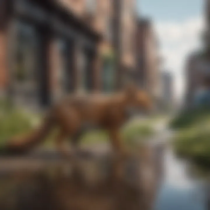 Common Wildlife Species in Urban Areas Illustration of various wildlife species commonly encountered in urban settings.