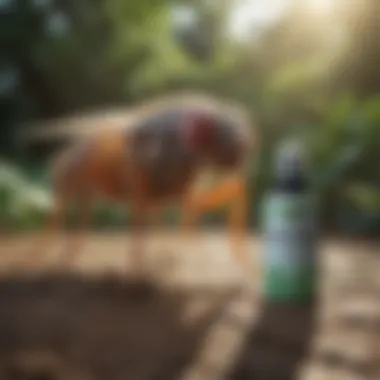 Natural flea treatment spray for outdoor use