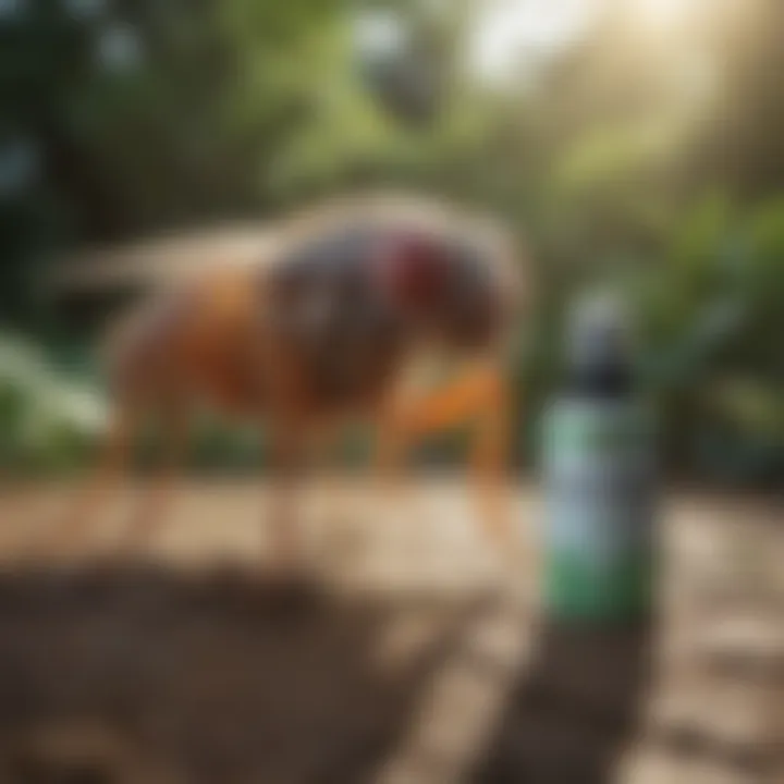 Natural flea treatment spray for outdoor use