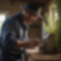 Expert pest control technician inspecting property