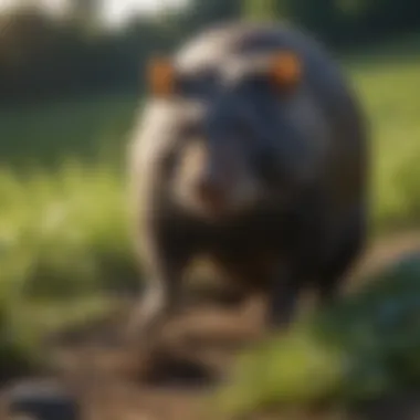 Illustration of humane mole trapping techniques