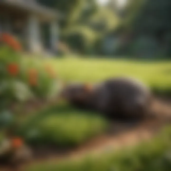 Illustration of a lush, mole-free lawn