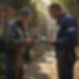 Expert exterminator inspecting property