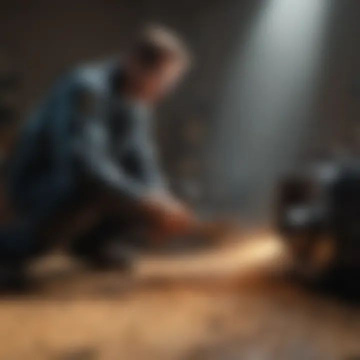 Skilled Exterminator Utilizing Specialized Tools Professional exterminator using specialized equipment