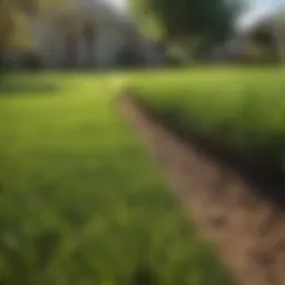 Healthy lawn with vibrant green grass