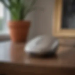 Modern ultrasonic mouse repellent device in a stylish home setting