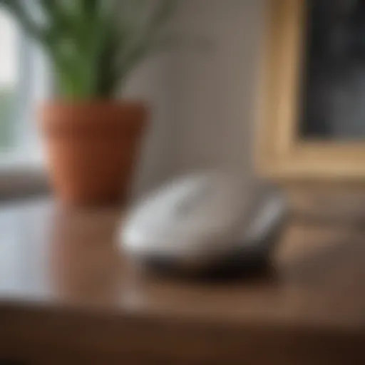 Modern ultrasonic mouse repellent device in a stylish home setting
