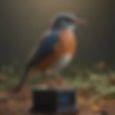 Ultrasonic bird repellent device in action