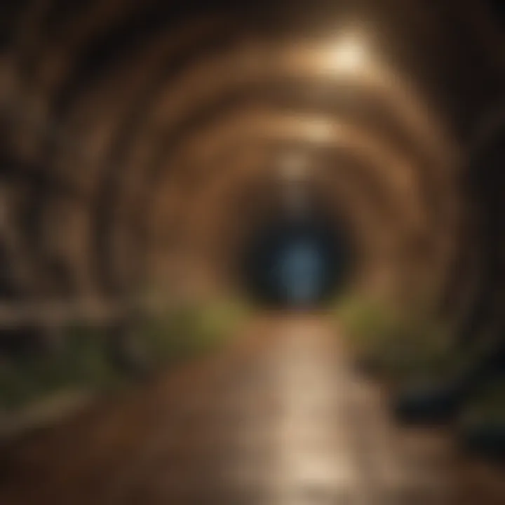 Illustration of intricate tunnel network