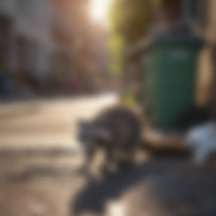 Signs of Raccoon Activity Signs of raccoon activity near garbage bins