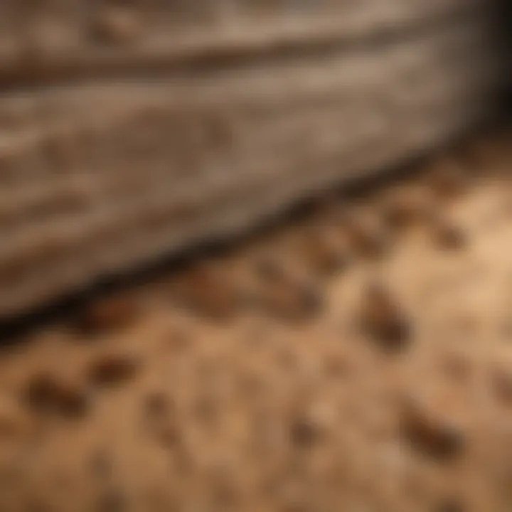 Close-up of termites in a home setting