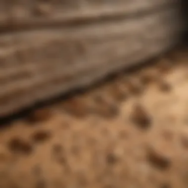 Termites in a Residential Environment Close-up of termites in a home setting