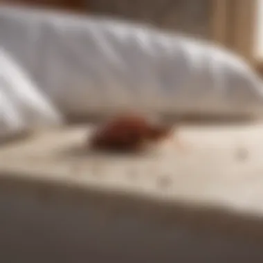 Signs of Bed Bug Infestation Infestation signs with bed bug carcasses in a home setting