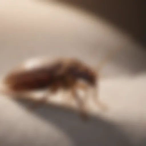 Close-up view of a bed bug on fabric