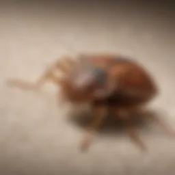 Close-up of a bed bug on fabric