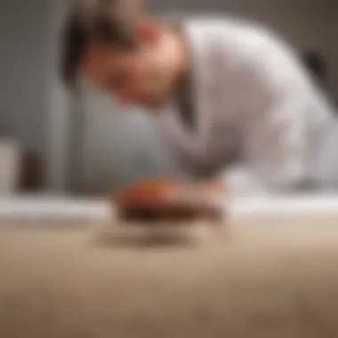 Pest Control Evaluation for Bed Bugs Professional pest control technician inspecting for bed bugs