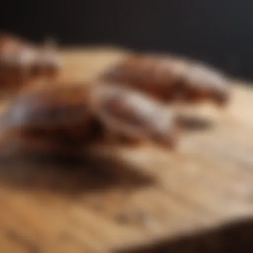 Close-up view of bed bugs on wooden surface