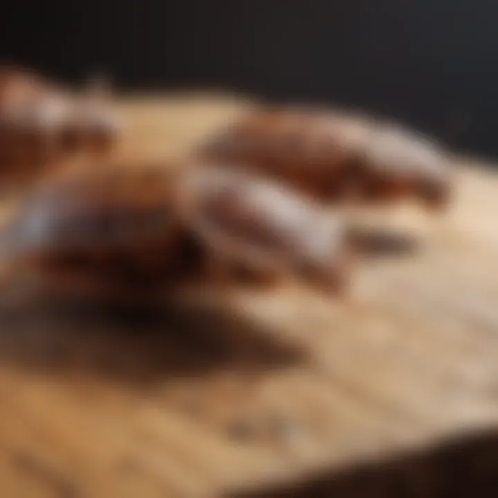 Close-up view of bed bugs on wooden surface